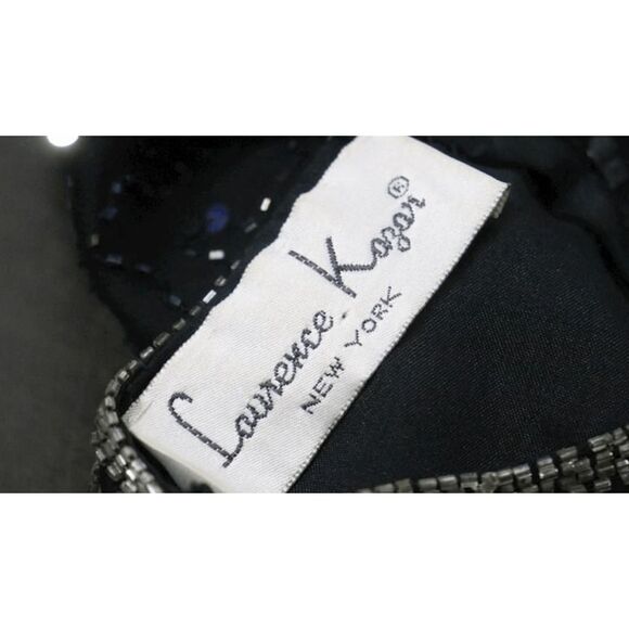 Laurence Kazar Black Sequins Silk Beaded Dress Size Medium Petite - Picture 8 of 12